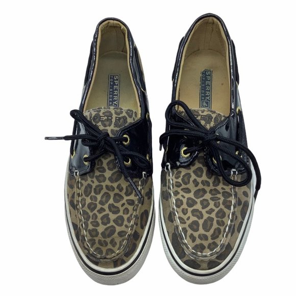 Sperry Women Size 7 Top-Sider Slip On Leopard Animal Print Loafers Shoes - Picture 1 of 5